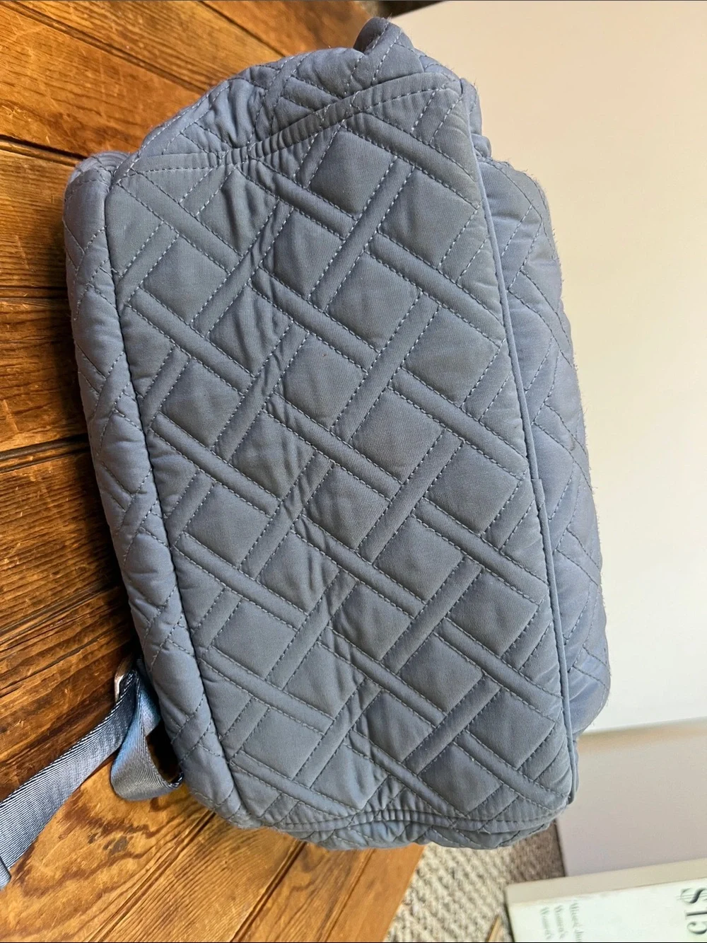 Vera Bradley Quilted Gray Backpack - Microfiber large Everyday Travel Pack